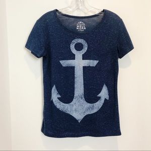 WELL WORN graphic anchor T-shirt, burnout,…